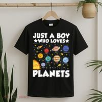 Just A Boy Who Loves Planets Solar System Space Science Geek T-Shirt thumb 2
