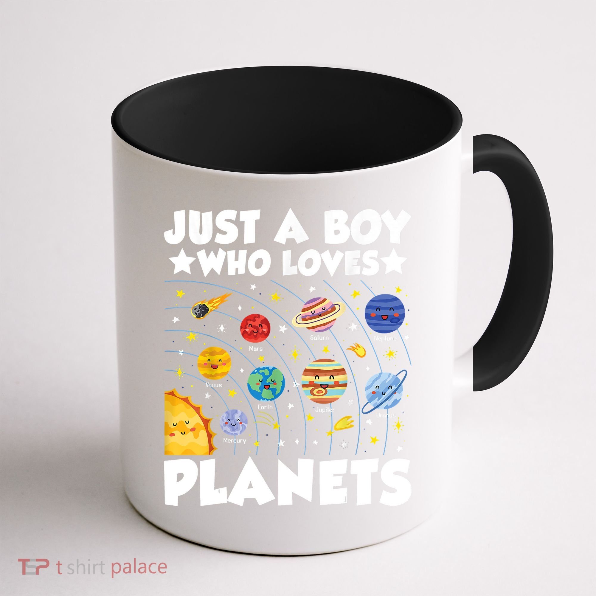 Just A Boy Who Loves Planets Solar System Space Science Geek Coffee Mug