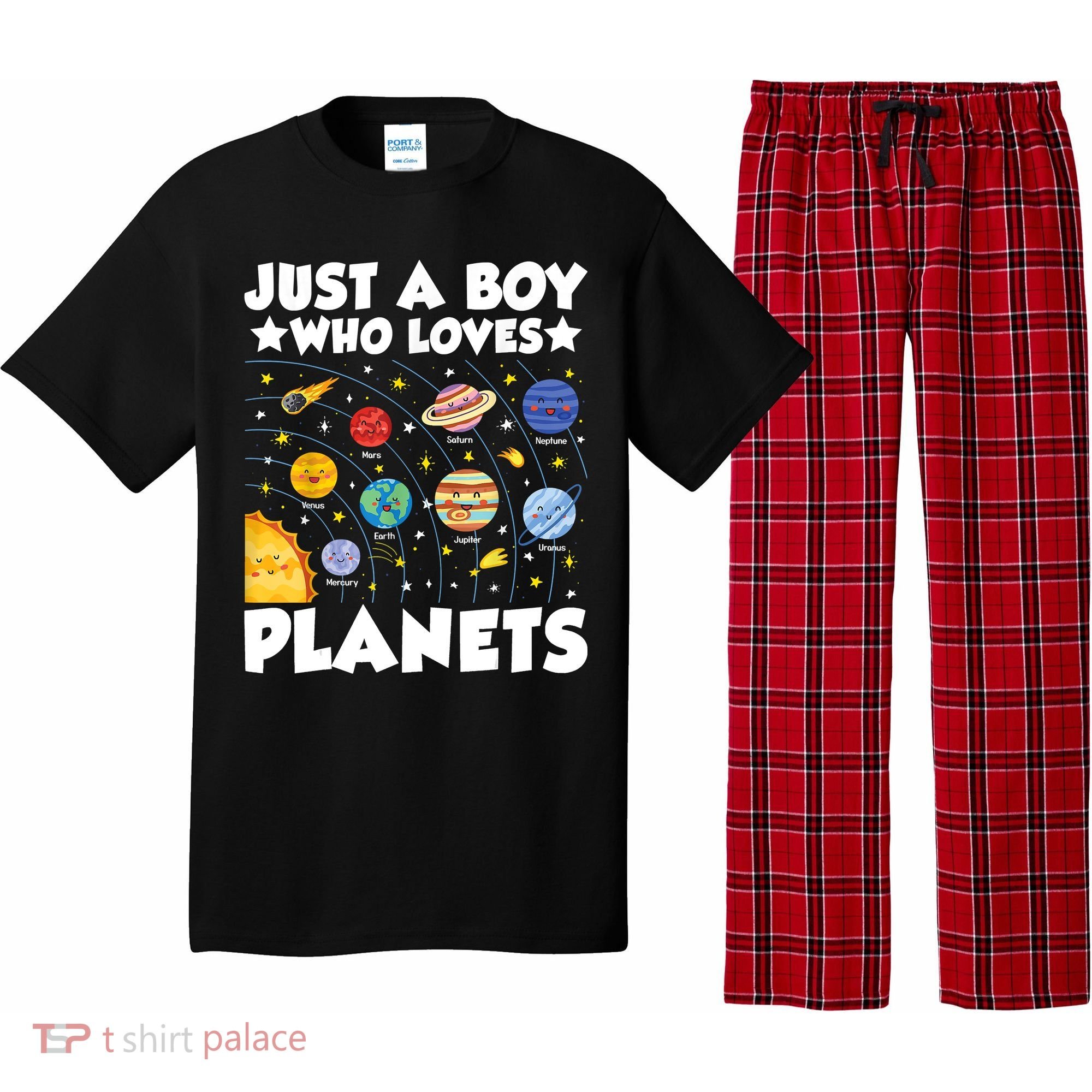 Just A Boy Who Loves Planets Solar System Space Science Geek Pajama Set