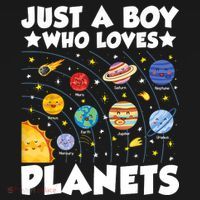 Just A Boy Who Loves Planets Solar System Space Science Geek Ornament thumb 1
