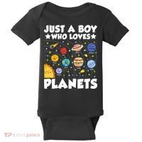 Just A Boy Who Loves Planets Solar System Space Science Geek Baby Bodysuit thumb 0