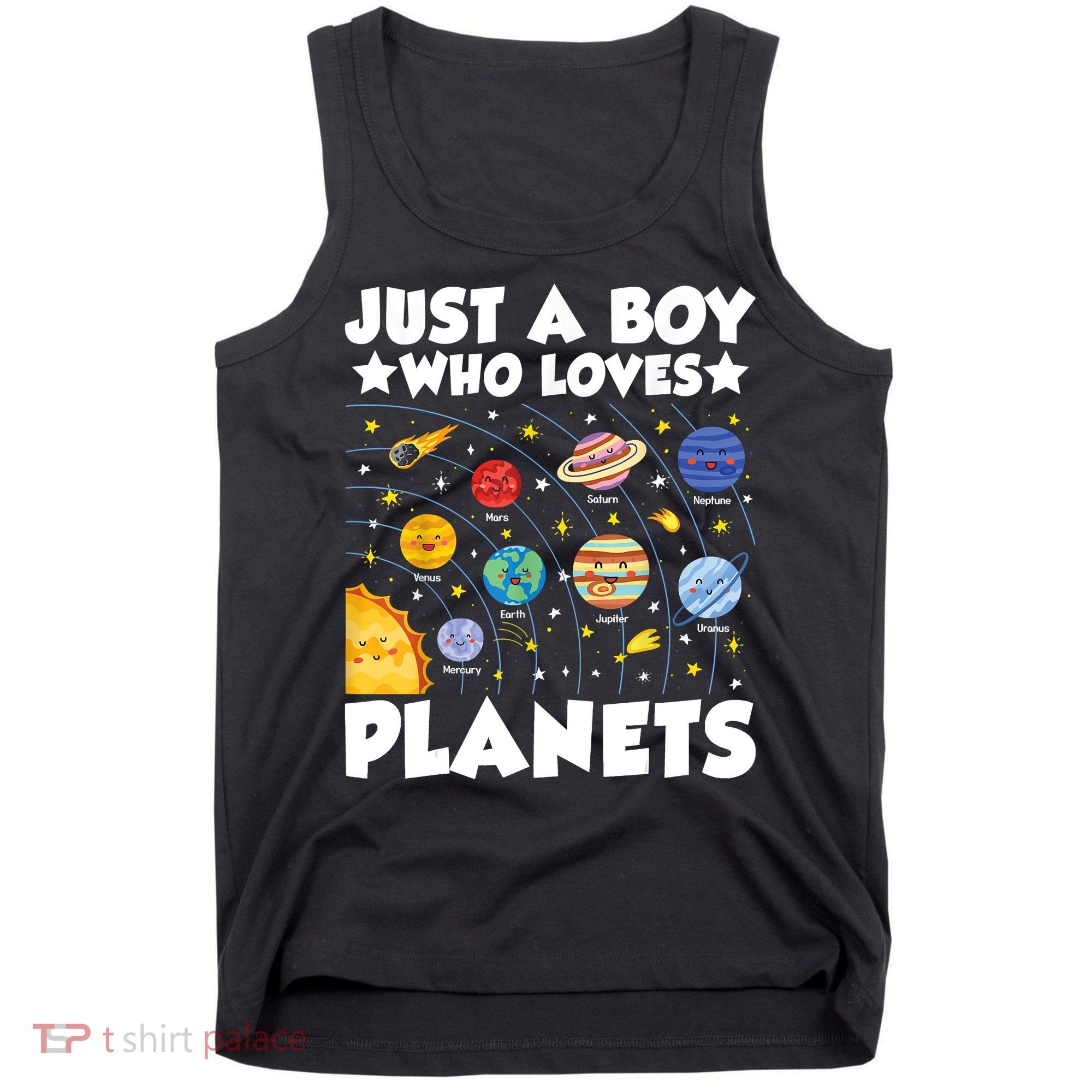 Just A Boy Who Loves Planets Solar System Space Science Geek Tank Top