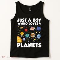 Just A Boy Who Loves Planets Solar System Space Science Geek Tank Top thumb 2