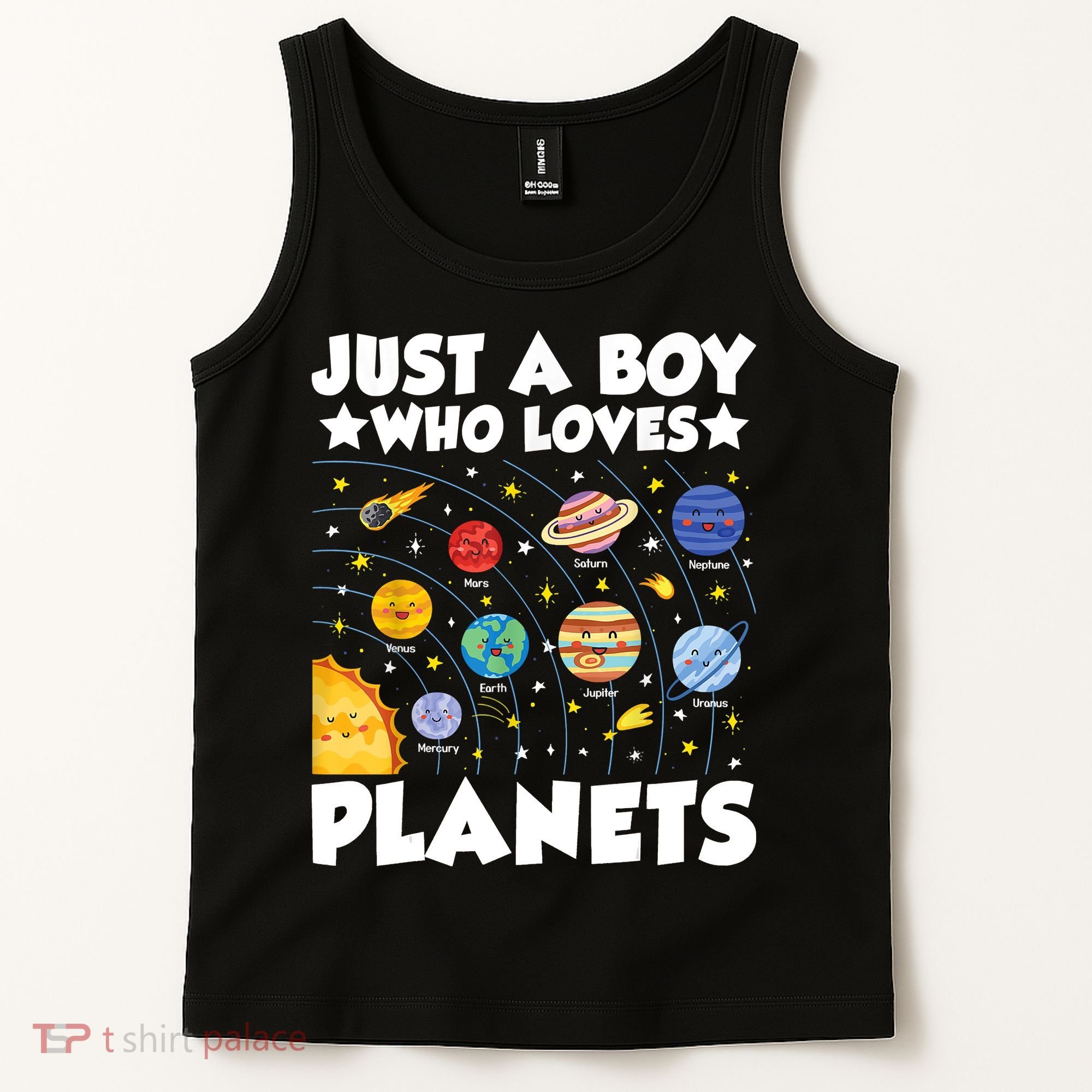 Just A Boy Who Loves Planets Solar System Space Science Geek Tank Top