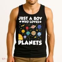 Just A Boy Who Loves Planets Solar System Space Science Geek Tank Top thumb 3