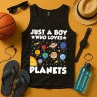 Just A Boy Who Loves Planets Solar System Space Science Geek Tank Top thumb 4