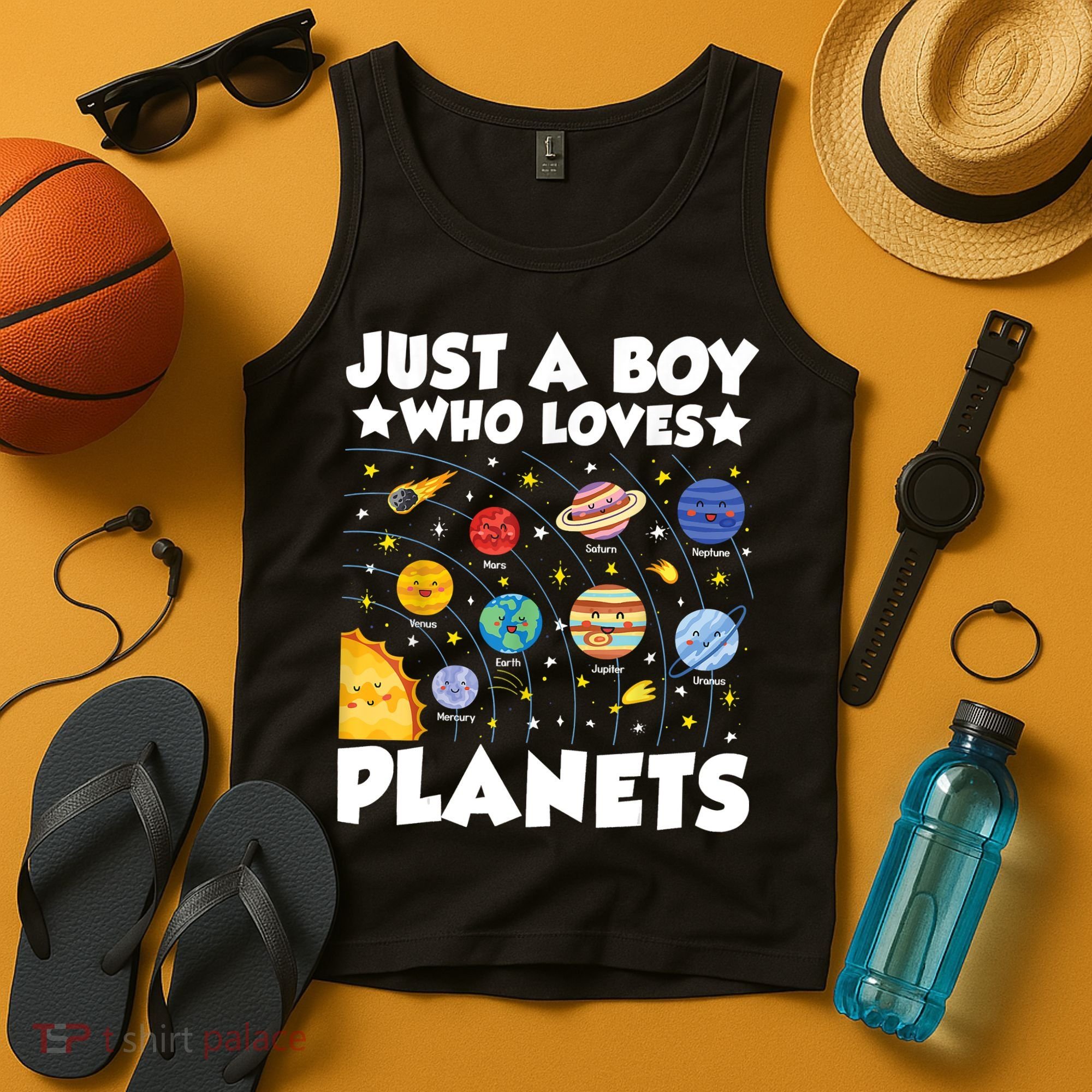 Just A Boy Who Loves Planets Solar System Space Science Geek Tank Top