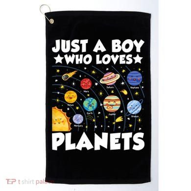 Just A Boy Who Loves Planets Solar System Space Science Geek Golf Towel