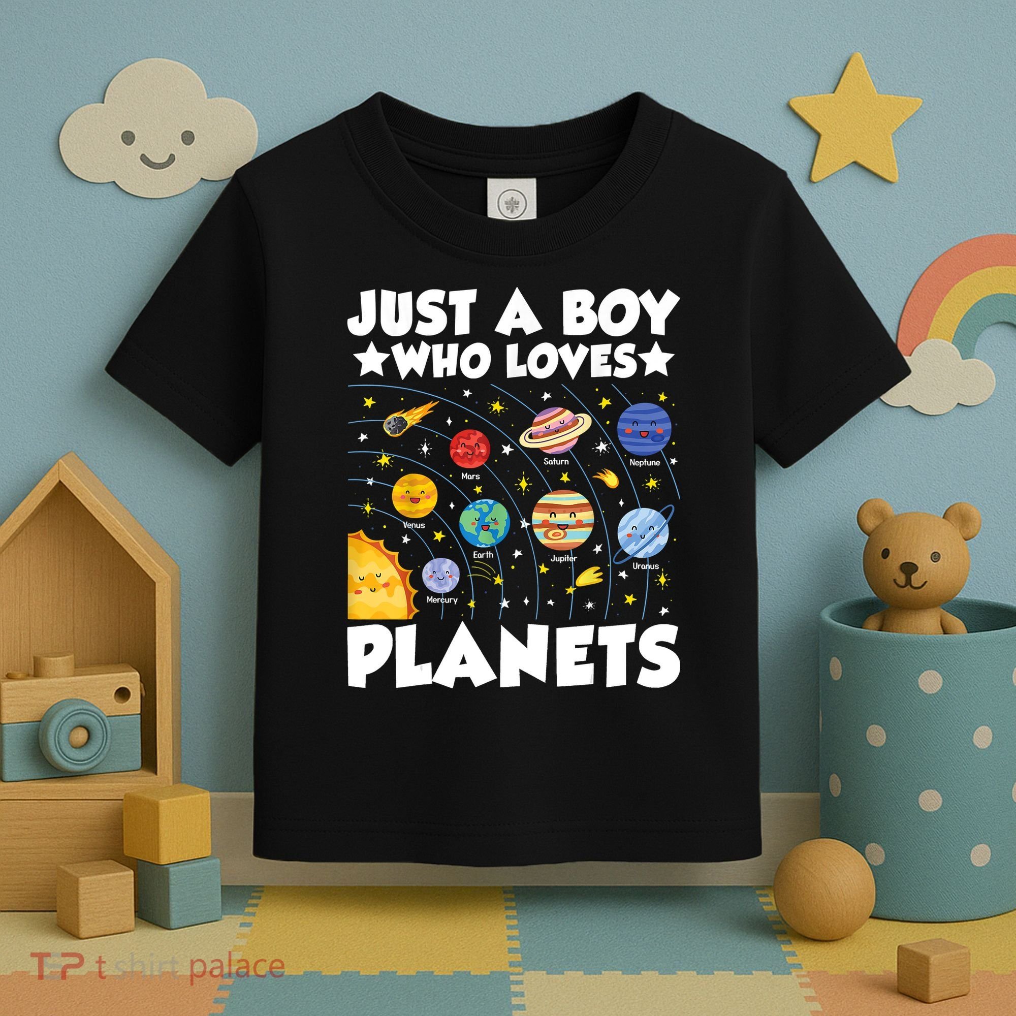 Just A Boy Who Loves Planets Solar System Space Science Geek Toddler T-Shirt