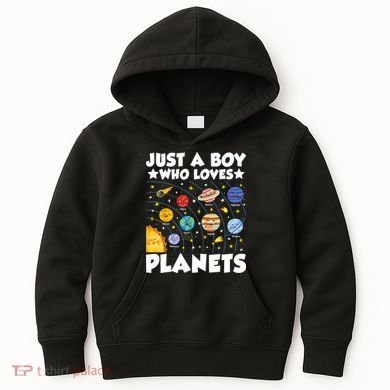 Just A Boy Who Loves Planets Solar System Space Science Geek Kids Hoodie