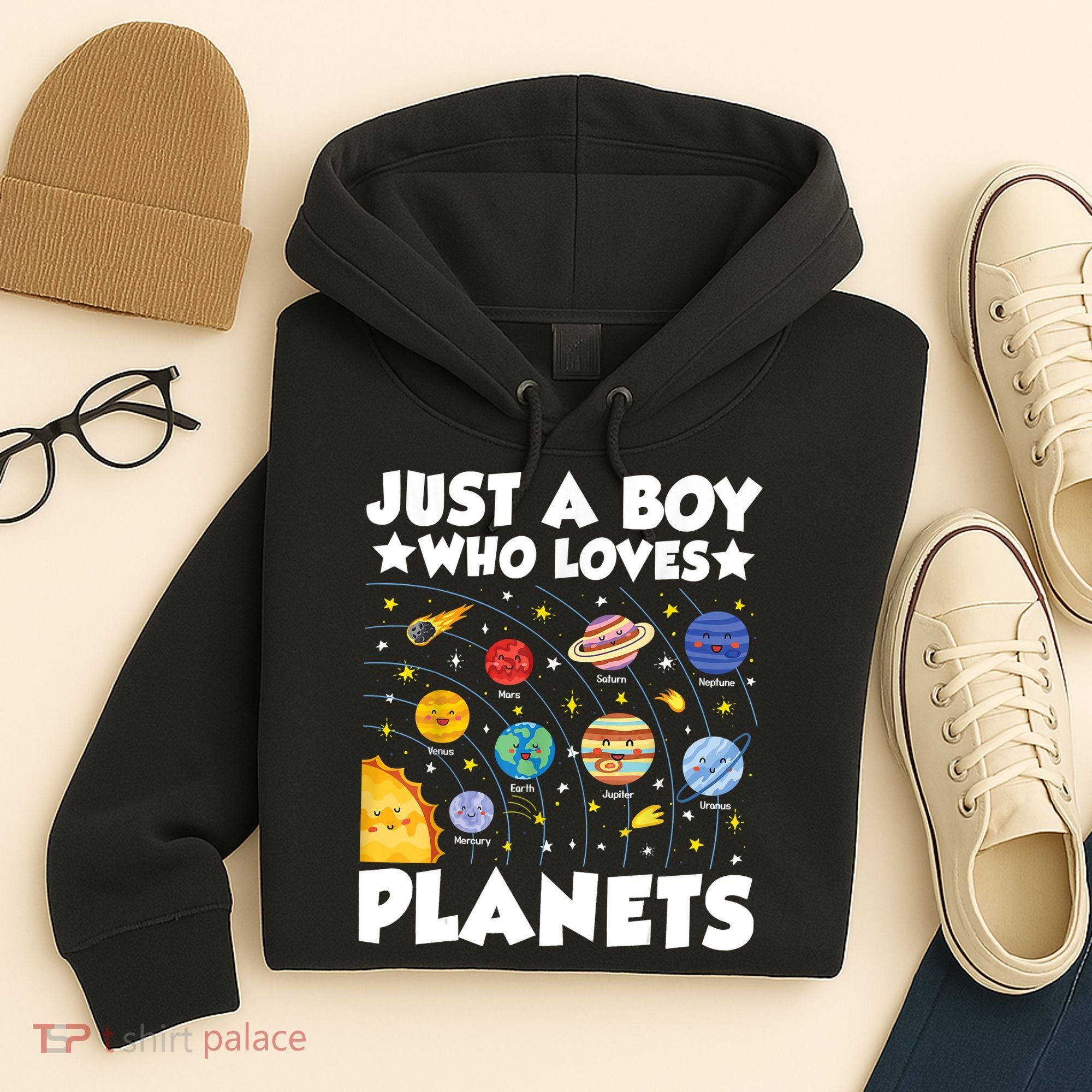 Just A Boy Who Loves Planets Solar System Space Science Geek Hoodie