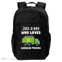 Just A Boy Who Loves Garbage Trucks Backpack thumb 0