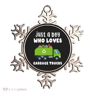 Just A Boy Who Loves Garbage Trucks Ornament