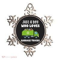Just A Boy Who Loves Garbage Trucks Ornament thumb 0