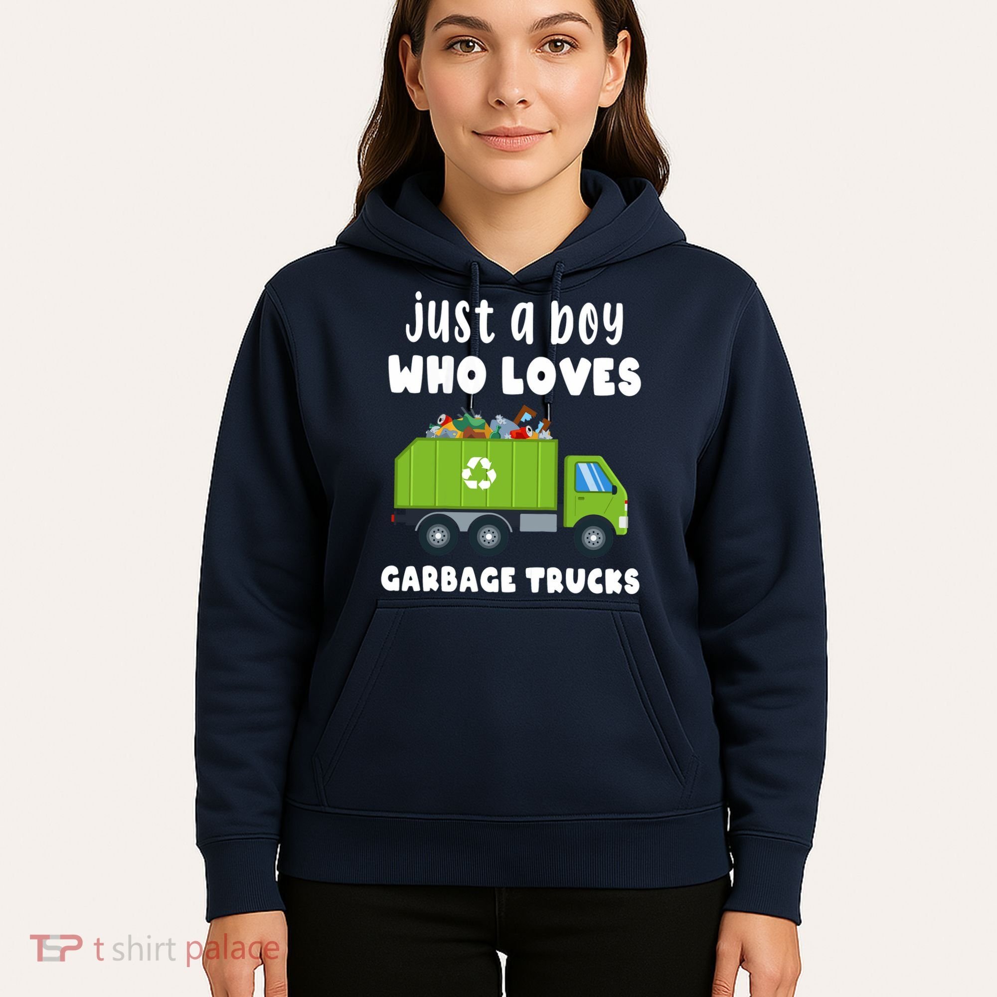 Just A Boy Who Loves Garbage Trucks Hoodie