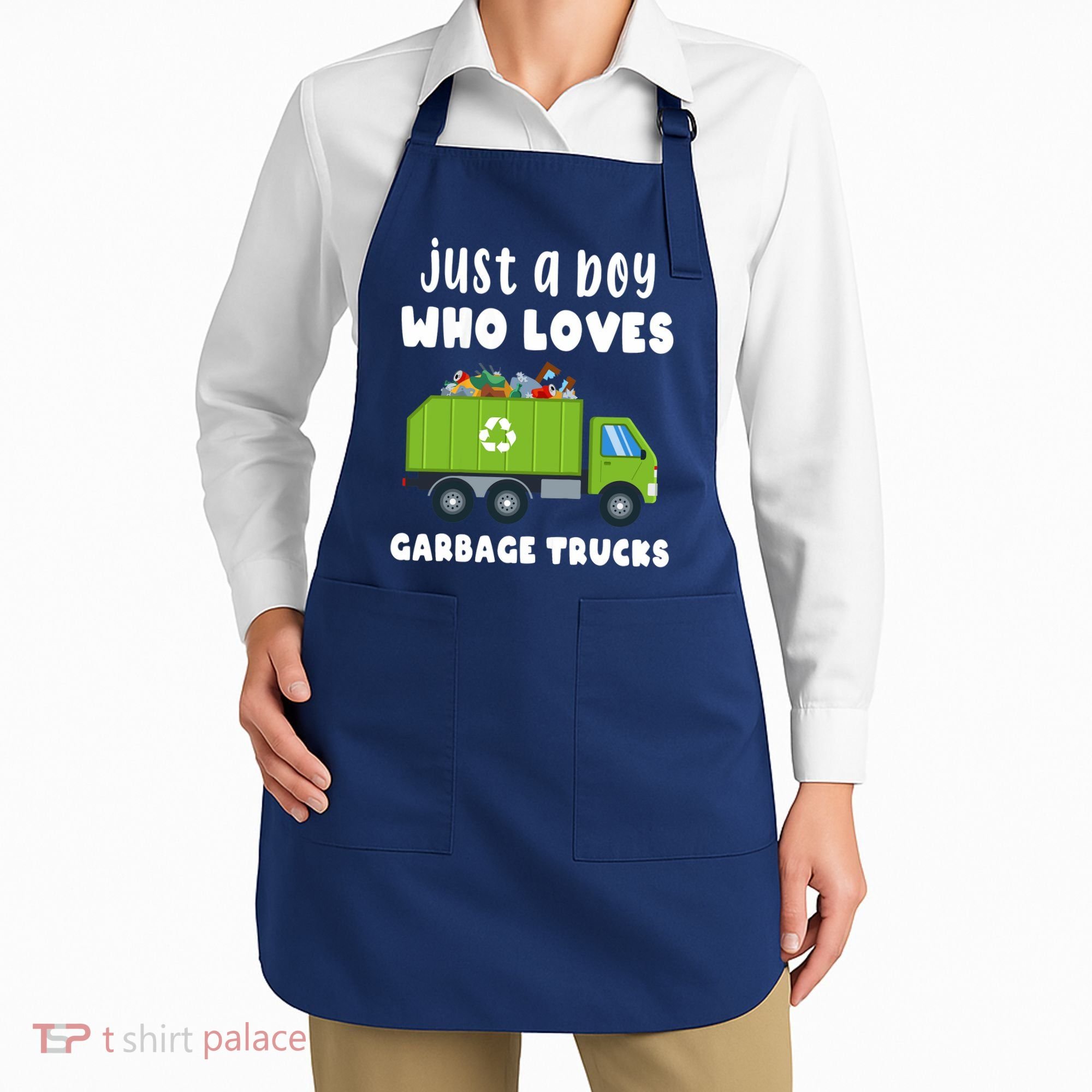 Just A Boy Who Loves Garbage Trucks Apron