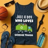 Just A Boy Who Loves Garbage Trucks Tank Top thumb 4