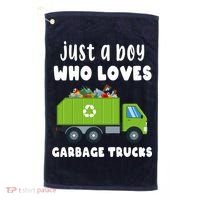 Just A Boy Who Loves Garbage Trucks Golf Towel thumb 0