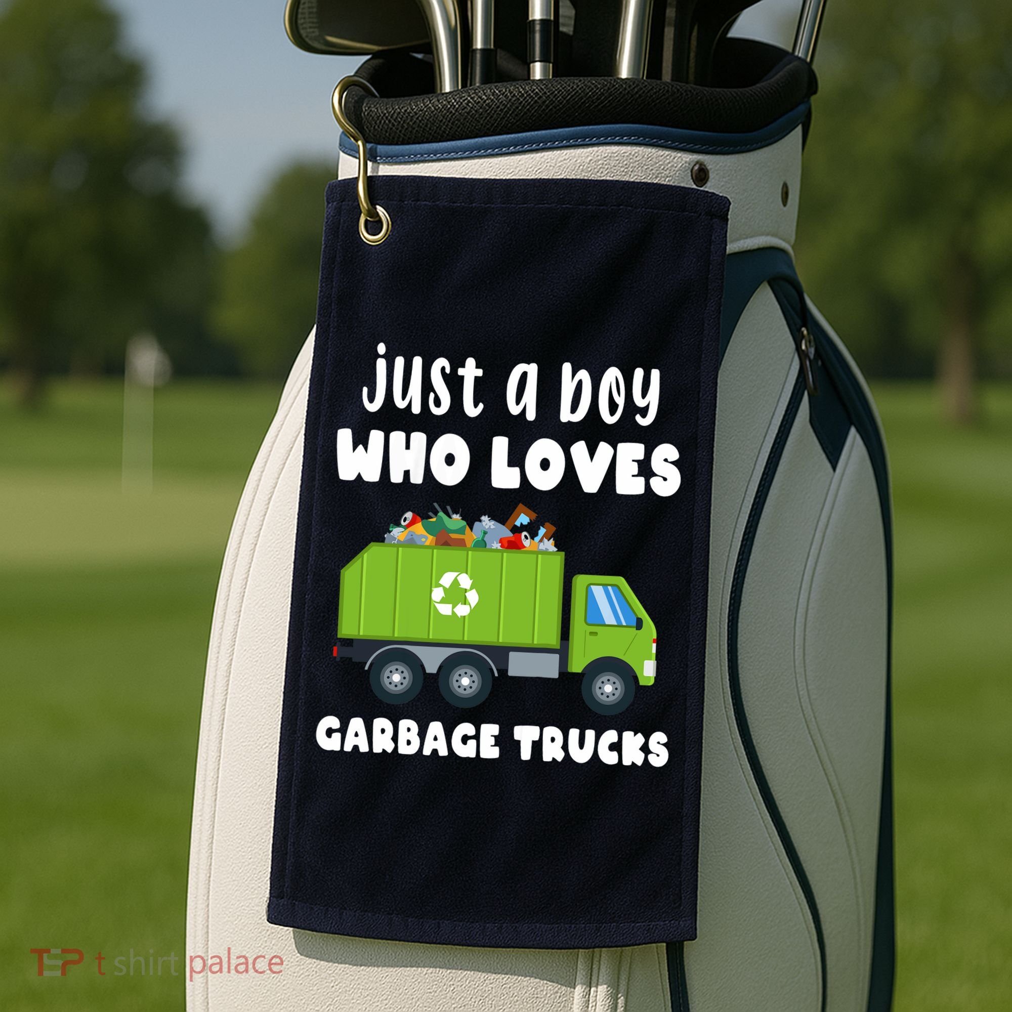 Just A Boy Who Loves Garbage Trucks Golf Towel