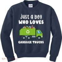 Just A Boy Who Loves Garbage Trucks Kids Sweatshirt thumb 0