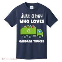 Just A Boy Who Loves Garbage Trucks Kids T-Shirt thumb 0