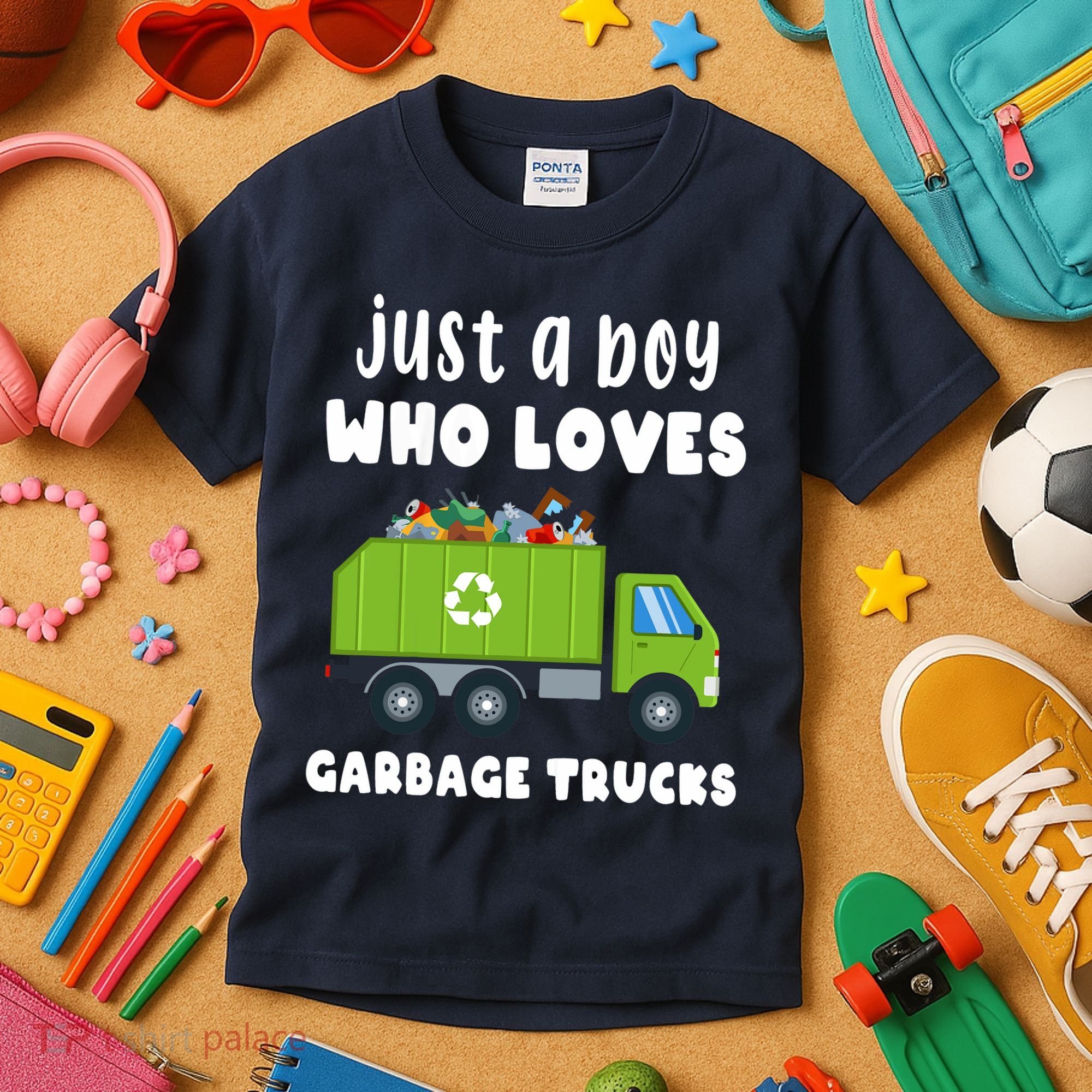Just A Boy Who Loves Garbage Trucks Kids T-Shirt