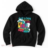 Just A Boy Who Loves Trains Cute Hoodie thumb 0