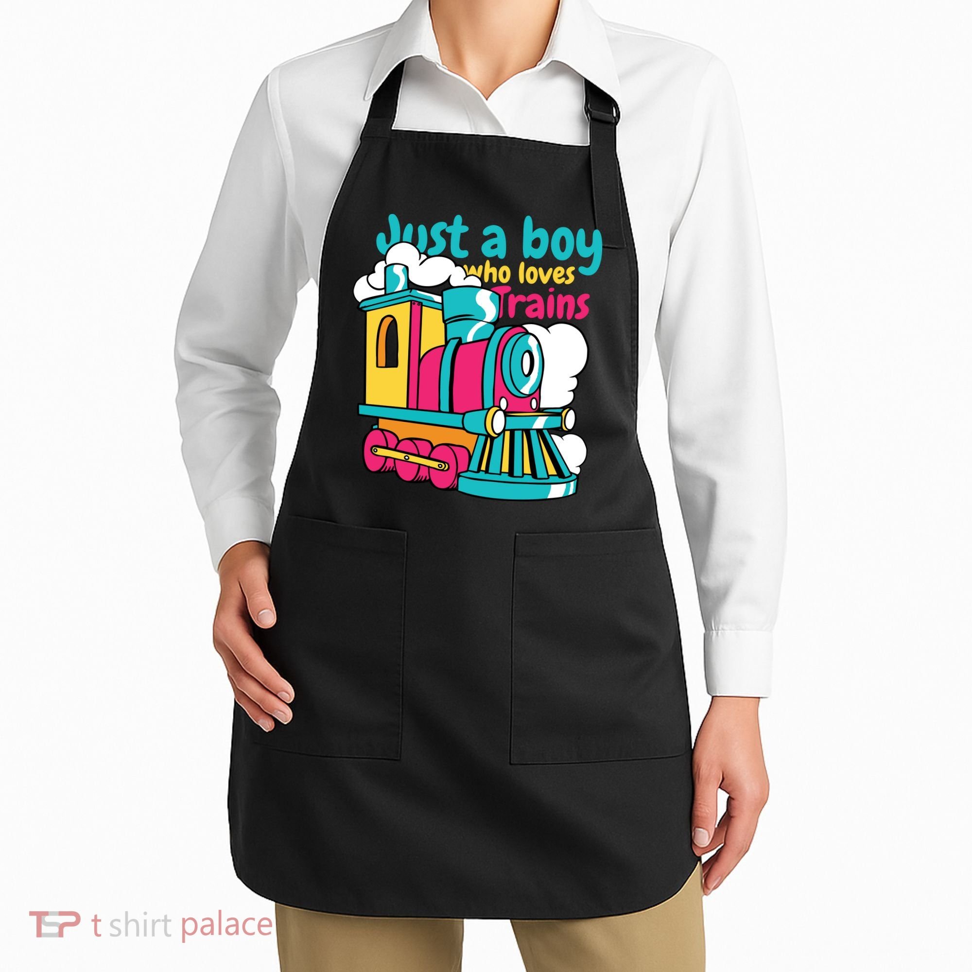 Just A Boy Who Loves Trains Cute Apron