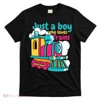 Just A Boy Who Loves Trains Cute T-Shirt thumb 0