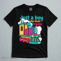 Just A Boy Who Loves Trains Cute T-Shirt thumb 5