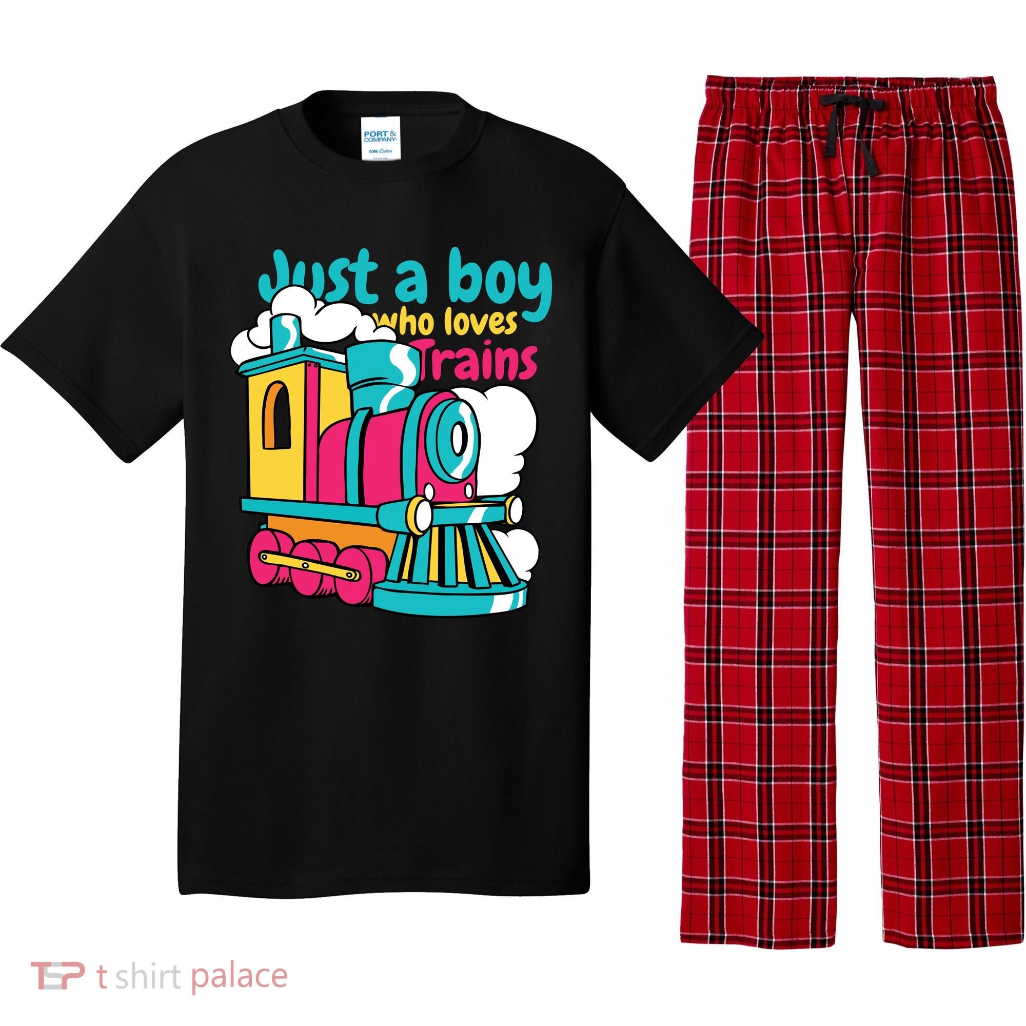 Just A Boy Who Loves Trains Cute Pajama Set