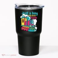 Just A Boy Who Loves Trains Cute Tumbler thumb 0