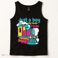 Just A Boy Who Loves Trains Cute Tank Top thumb 2