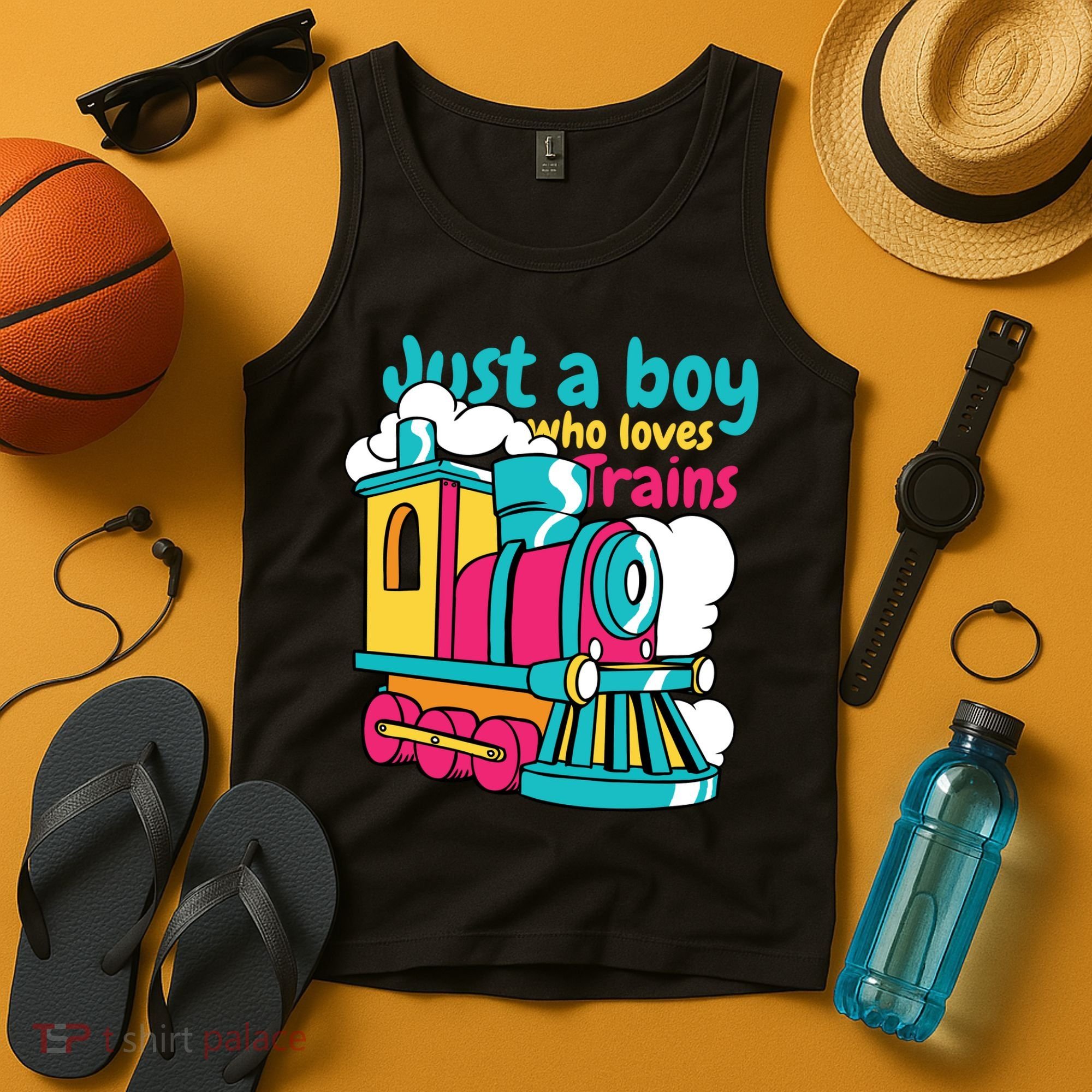 Just A Boy Who Loves Trains Cute Tank Top