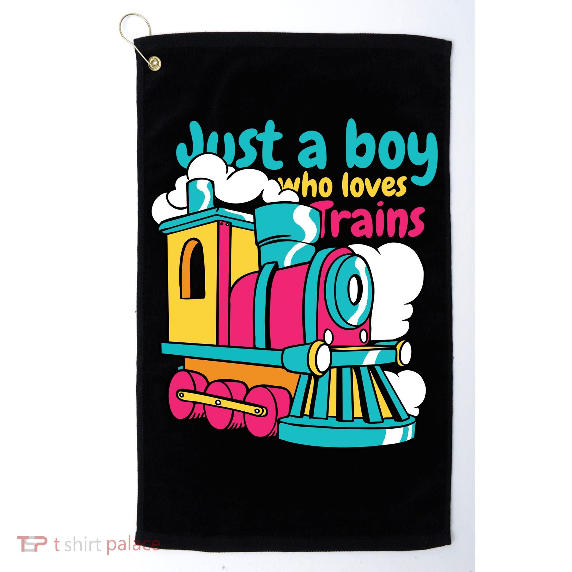 Just A Boy Who Loves Trains Cute Golf Towel