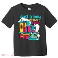 Just A Boy Who Loves Trains Cute Toddler T-Shirt thumb 0