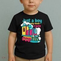 Just A Boy Who Loves Trains Cute Toddler T-Shirt thumb 2