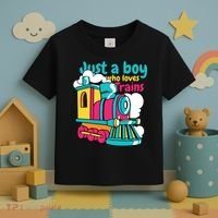 Just A Boy Who Loves Trains Cute Toddler T-Shirt thumb 3