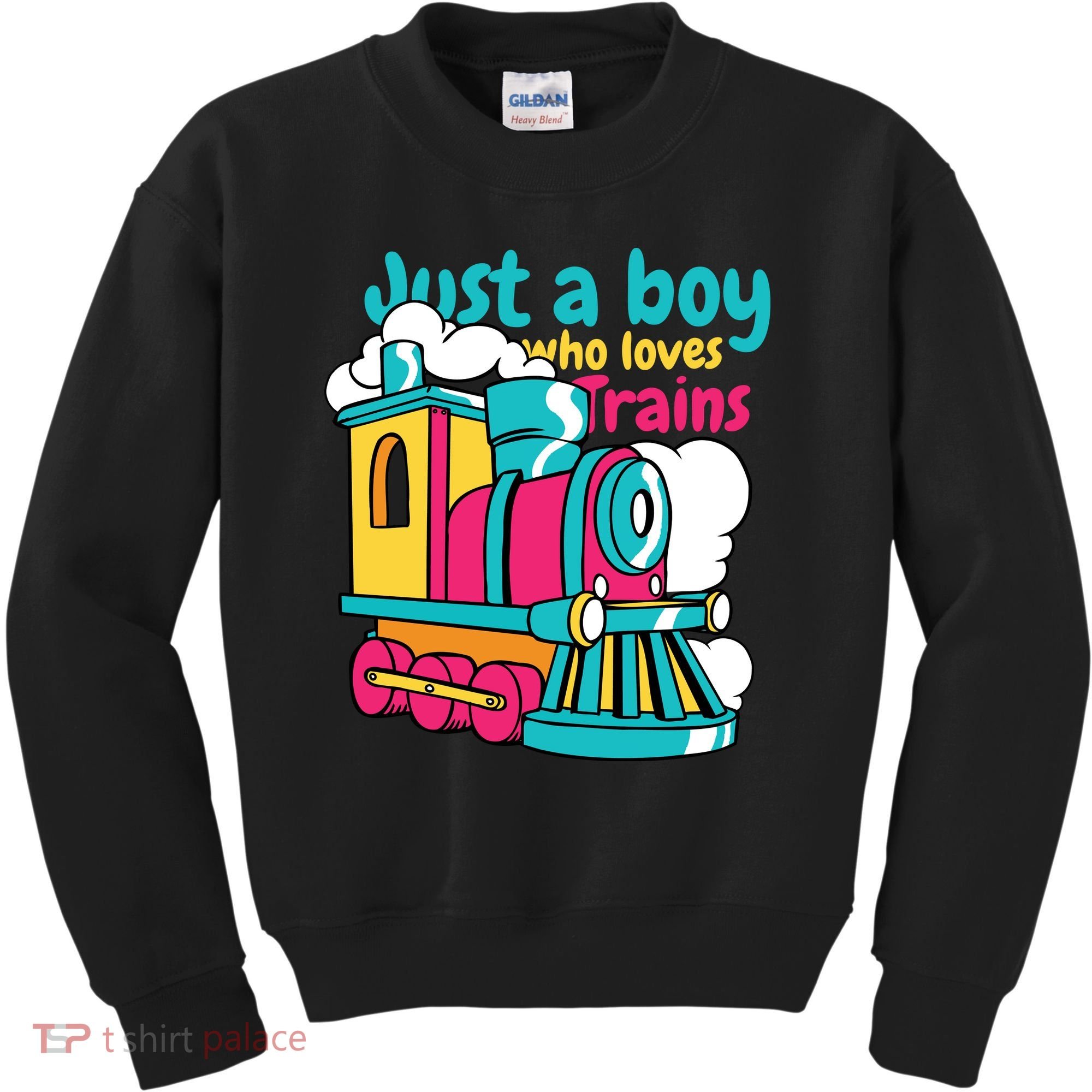 Just A Boy Who Loves Trains Cute Kids Sweatshirt