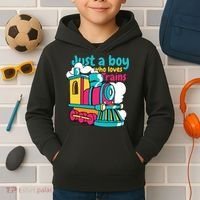 Just A Boy Who Loves Trains Cute Kids Hoodie thumb 2