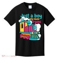 Just A Boy Who Loves Trains Cute Kids T-Shirt thumb 0
