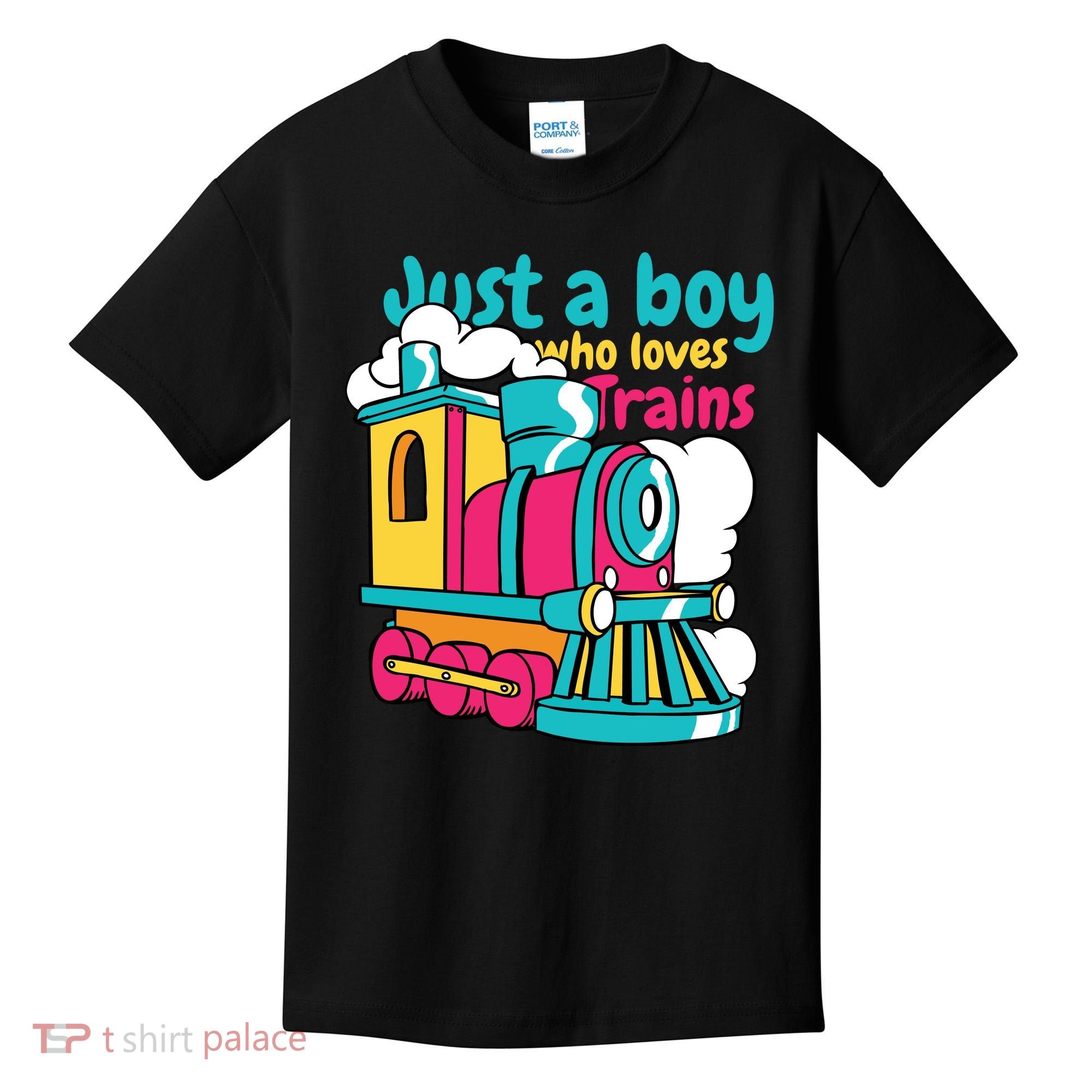 Just A Boy Who Loves Trains Cute Kids T-Shirt