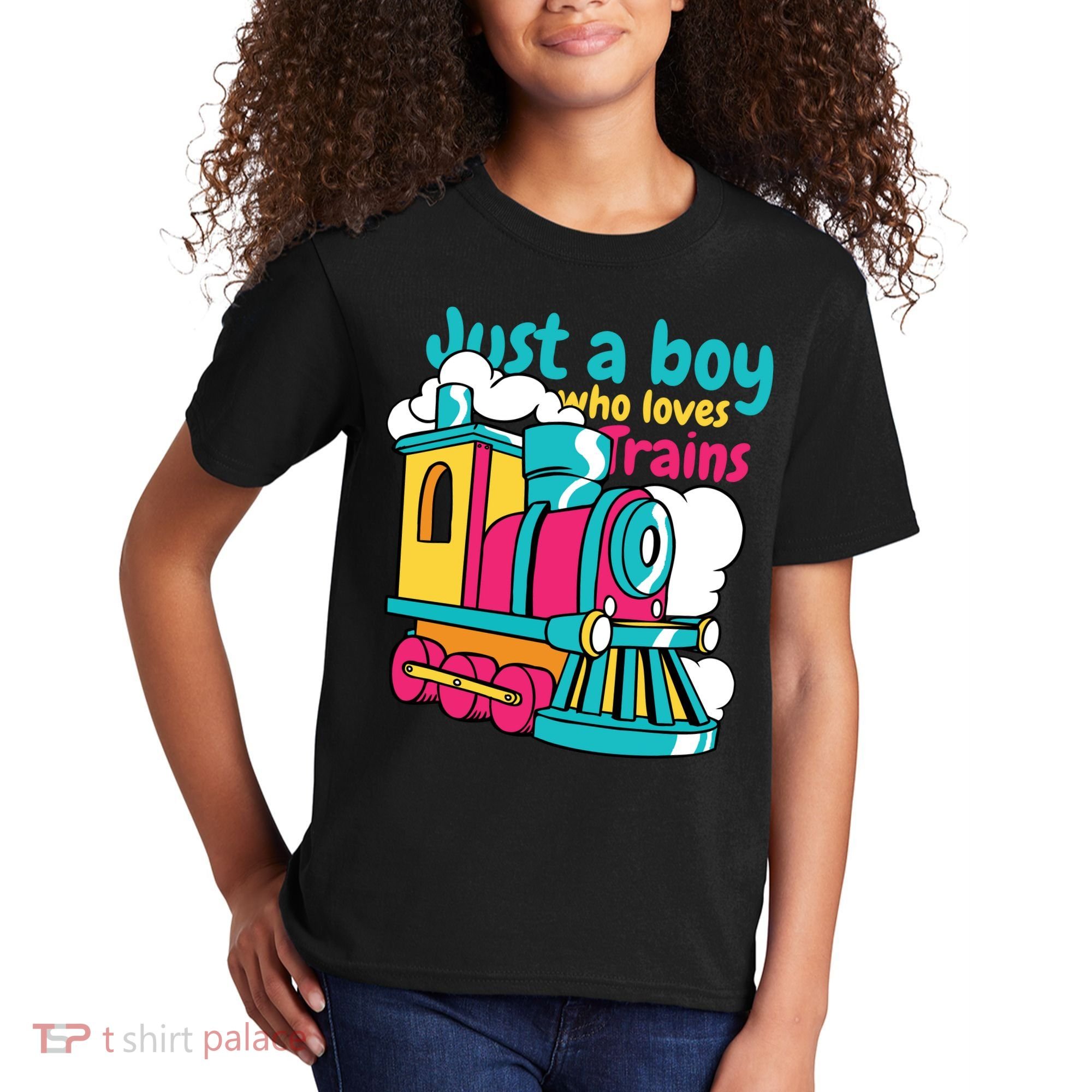 Just A Boy Who Loves Trains Cute Kids T-Shirt