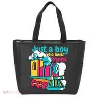 Just A Boy Who Loves Trains Cute Tote Bag thumb 0