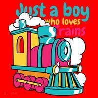 Just A Boy Who Loves Trains Cute Santa Hat thumb 1