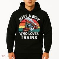 Just A Boy Who Loves Trains Train Lover Hoodie thumb 2
