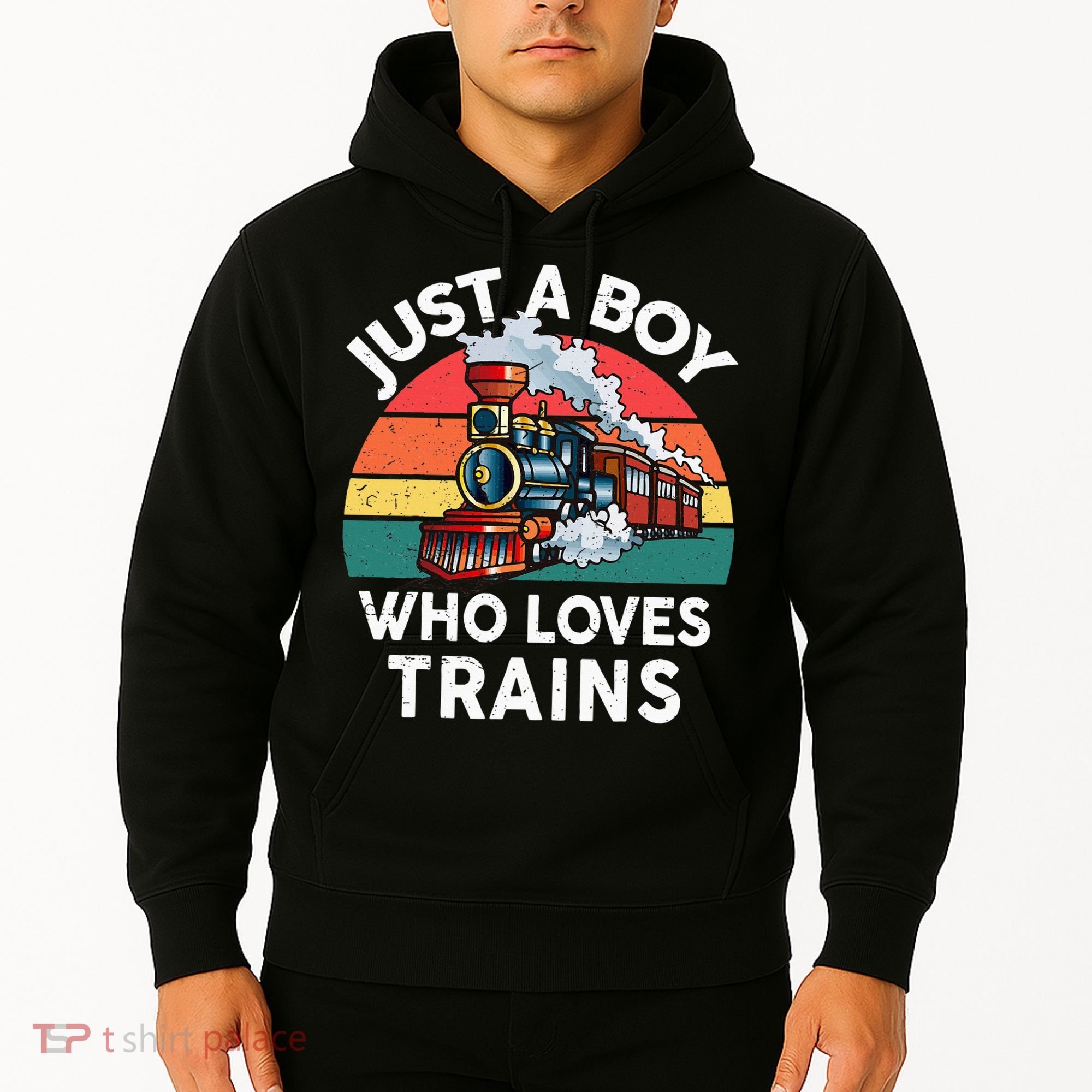 Just A Boy Who Loves Trains Train Lover Hoodie