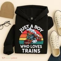Just A Boy Who Loves Trains Train Lover Hoodie thumb 4