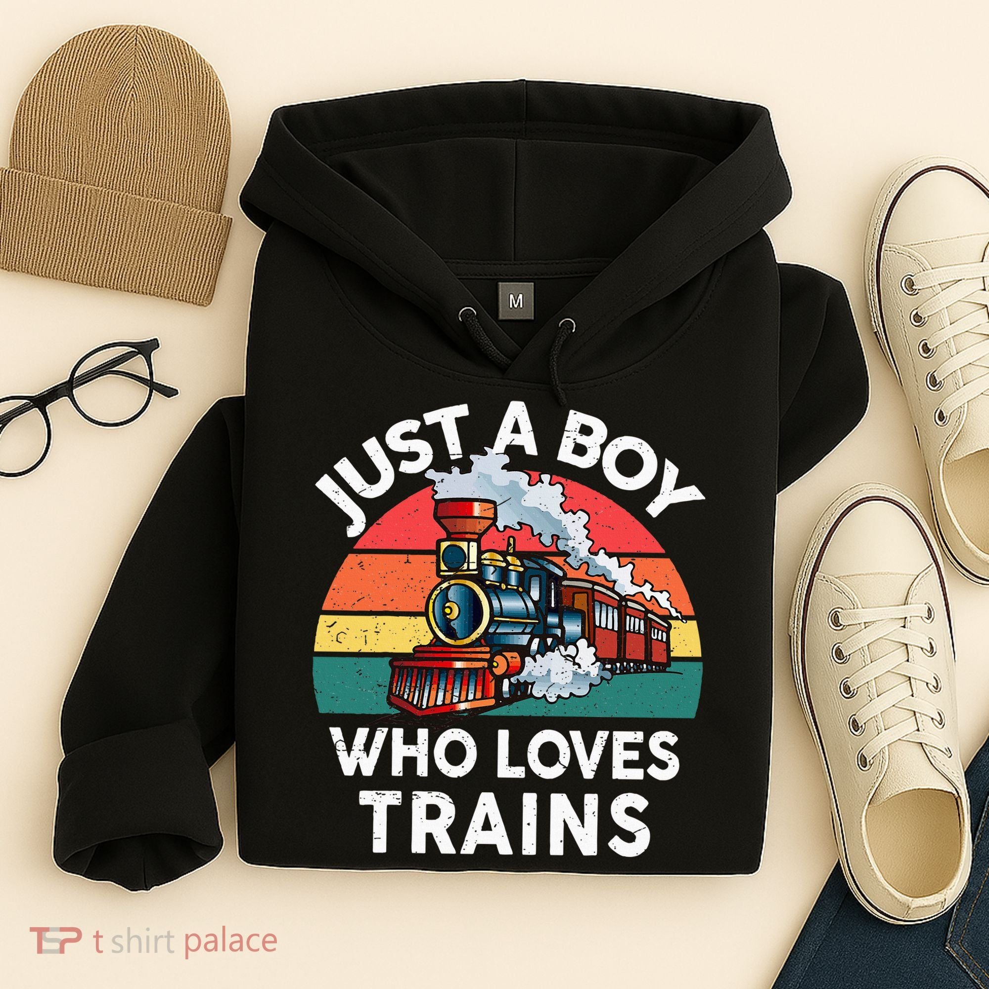 Just A Boy Who Loves Trains Train Lover Hoodie