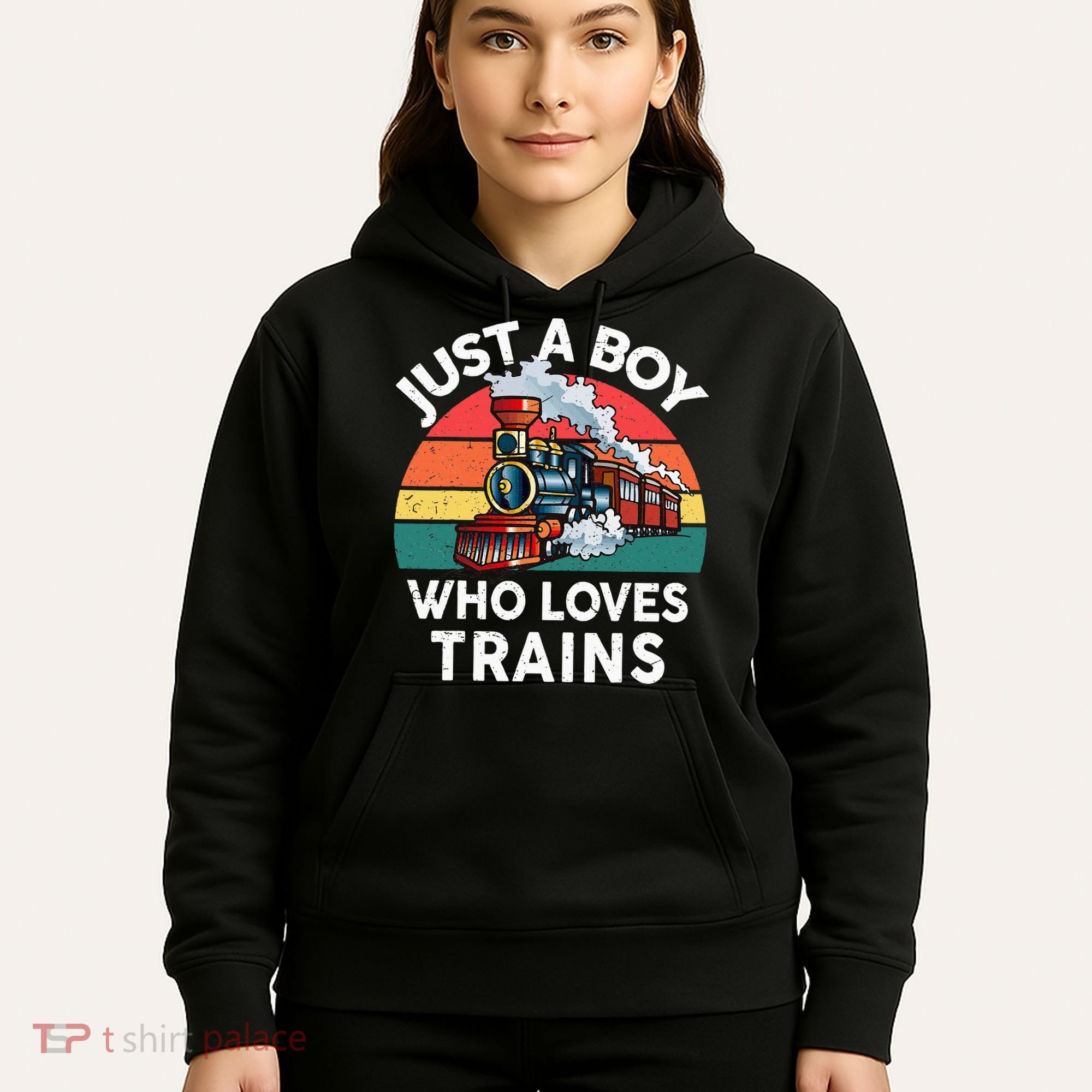 Just A Boy Who Loves Trains Train Lover Hoodie